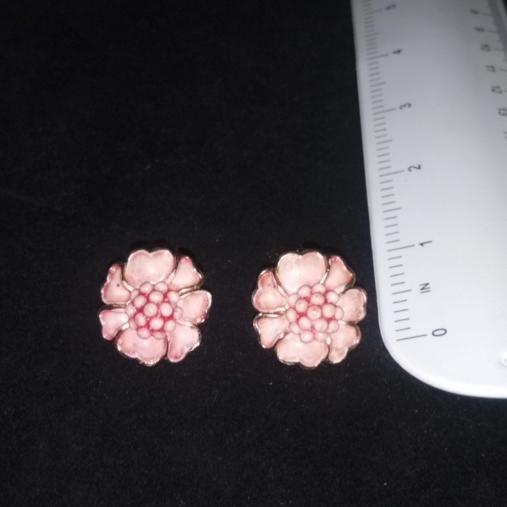 Pink Floral Earrings. Hollycraft